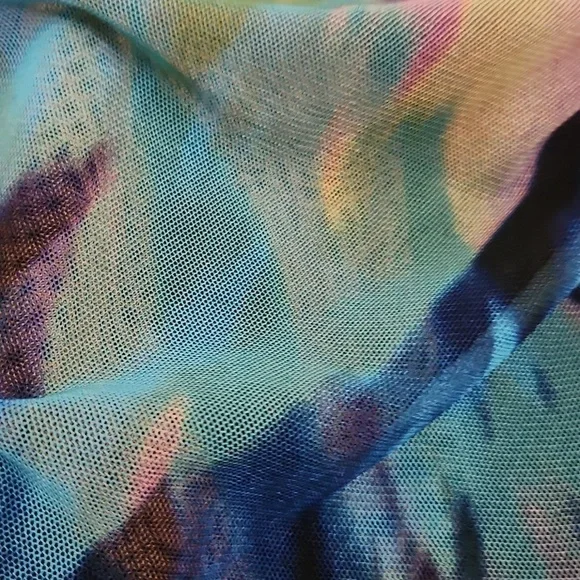 Multicolor Abstract Retro Women's Dress Size 8 Watercolor Unique Vintage - Picture 7 of 12